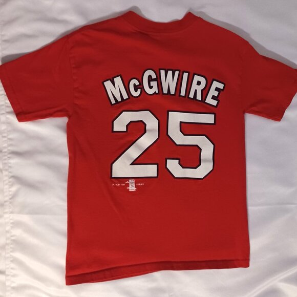 Mark McGwire St. Louis Cardinals Youth M Red T Shirt Short Sleeve 1999 - Picture 3 of 6